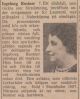 Dödsannons för Ingeborg Rustner i Svenska dagbladet från 1956, i texten står det om händelseförloppet då hon dog