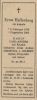 Dödsnotis i tidningen efter Ernst Hallenbergs död 5 Jun 1965, ur Dagens Nyheter 9 Jun 1965
