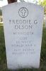 Freddie G Olson's (1925-1969) gravsten på Fort Snelling National Cemetery i Minneapolis, Minnesota