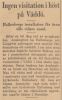 Ingen visitation i höst på Väddö, ur Dagens Nyheter 16 Aug 1931
