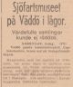 Sjöfartsmuseet på Väddö i lågor, ur Aftonbladet 20 Jan 1942