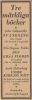 Tidningsannons för Arvid Hallenbergs andra bok Under kyrkans rätt, Dagens Nyheter 9 Dec 1928