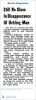 Tidningsartikel efter Barton Magnuson's försvinnande och misstänkta död, ur Oakland Independent and Republican, 23 SEP 1965