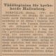 Väddöopinion för kyrkoherde Hallenberg, ur Svenska Dagbladet 17 Nov 1930